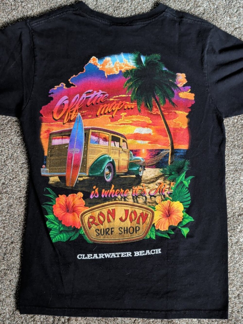 Ron Jon Surf Shop Clearwater Beach Florida Size Small Black Short Sleeve Tee